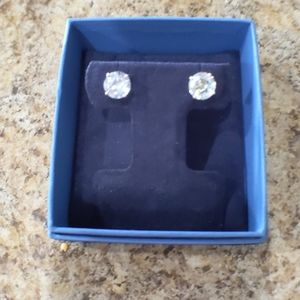 Huge Genuine White Quartz Studs 925SS